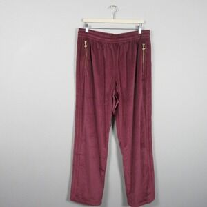 Adidas Primegreen Velour Track Pants Burgundy Men's XL Joggers Sweatpants Zip